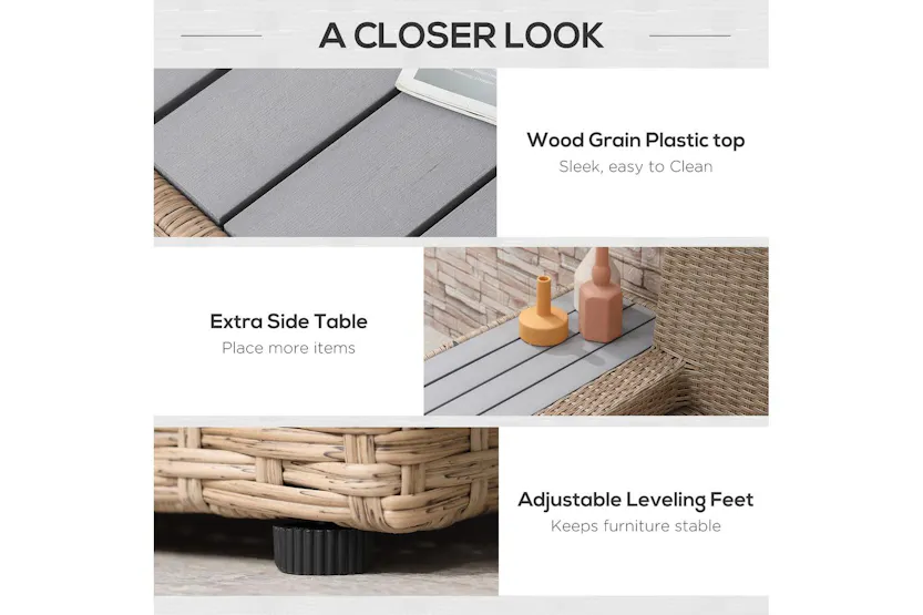 Outsunny | 860-075 | Luxurious 5-seater Rattan Garden Furniture Set Outsunny | 860-075 | Luxurious 5-seater Rattan Garden Furniture Set