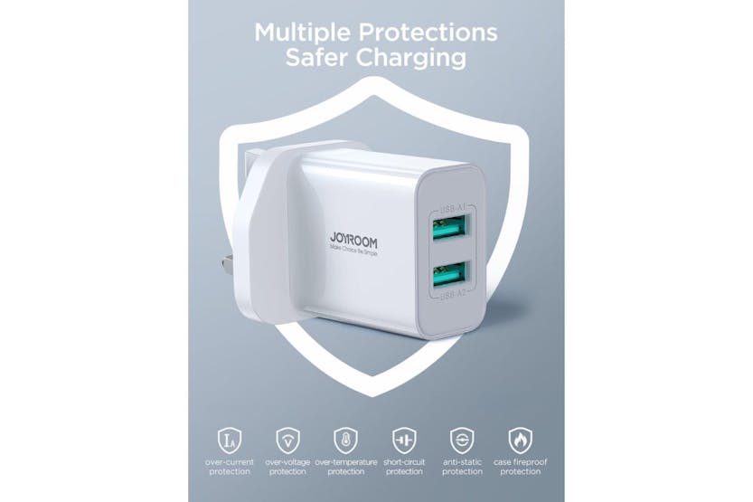 Joyroom 10.5W Dual USB-A Charger | White Joyroom 10.5W Dual USB-A Charger | White