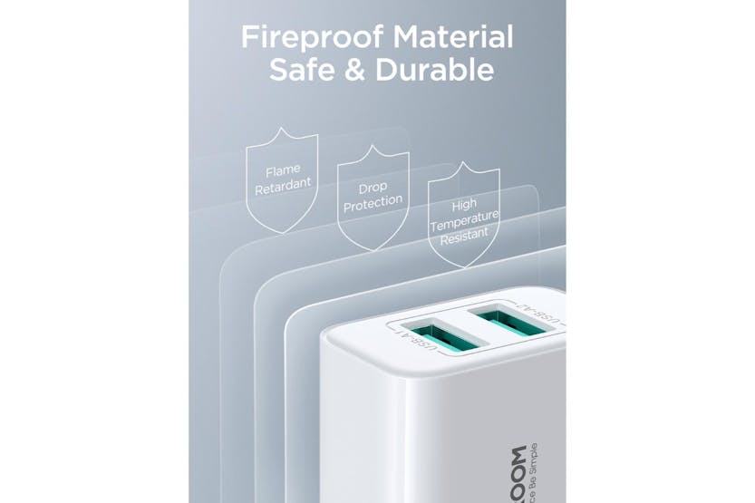 Joyroom 10.5W Dual USB-A Charger | White Joyroom 10.5W Dual USB-A Charger | White