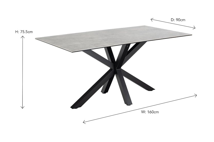 Harlie Rectangular Dining Table | 160 cm | Grey Harlie Rectangular Dining Table | 160 cm | Grey