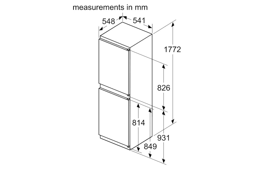 Bosch Series 2 Built-in Fridge Freezer | KIN85NSE0G Bosch Series 2 Built-in Fridge Freezer | KIN85NSE0G