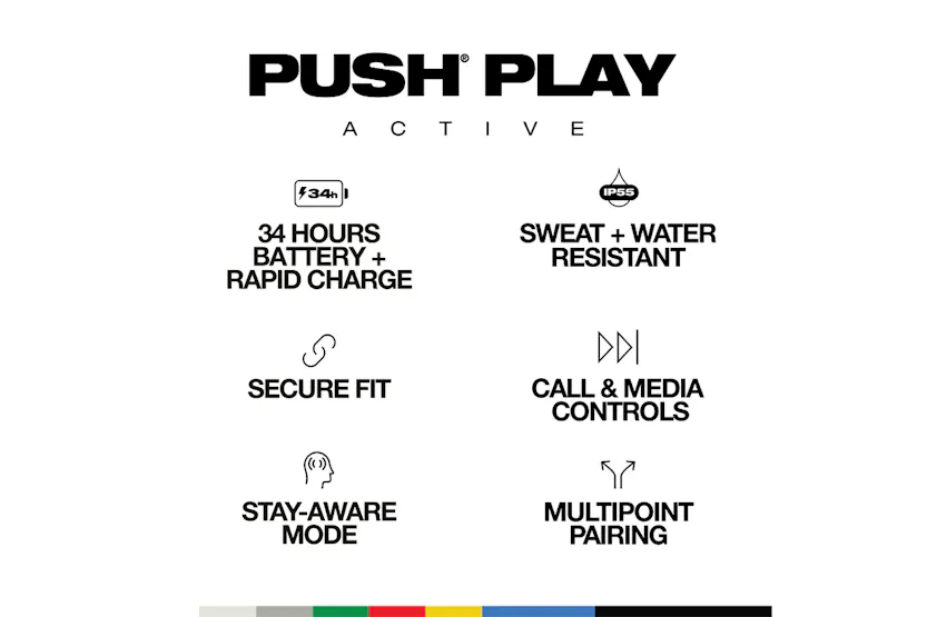 Skullcandy Push Play Active True Wireless Earbuds | Black/orange Skullcandy Push Play Active True Wireless Earbuds | Black/orange