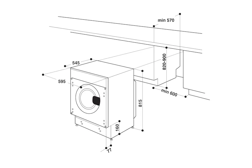 Whirlpool 9kg Washer / 6kg Dryer Built-in Washer Dryer | BIWDWG961485UK Whirlpool 9kg Washer / 6kg Dryer Built-in Washer Dryer | BIWDWG961485UK