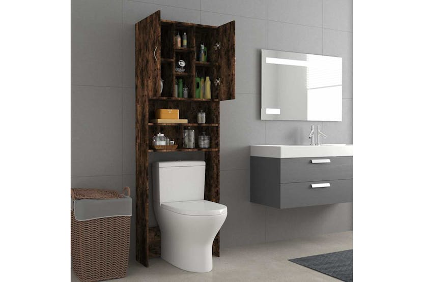 Vidaxl 815957 Washing Machine Cabinet Smoked Oak 64x25.5x190 Cm Vidaxl 815957 Washing Machine Cabinet Smoked Oak 64x25.5x190 Cm