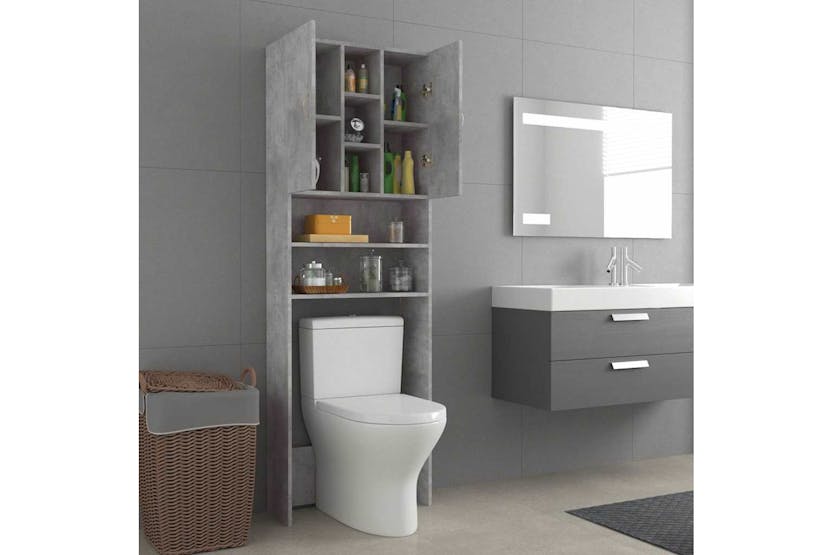 Vidaxl 808426 Washing Machine Cabinet Concrete Grey 64x25.5x190 Cm Vidaxl 808426 Washing Machine Cabinet Concrete Grey 64x25.5x190 Cm