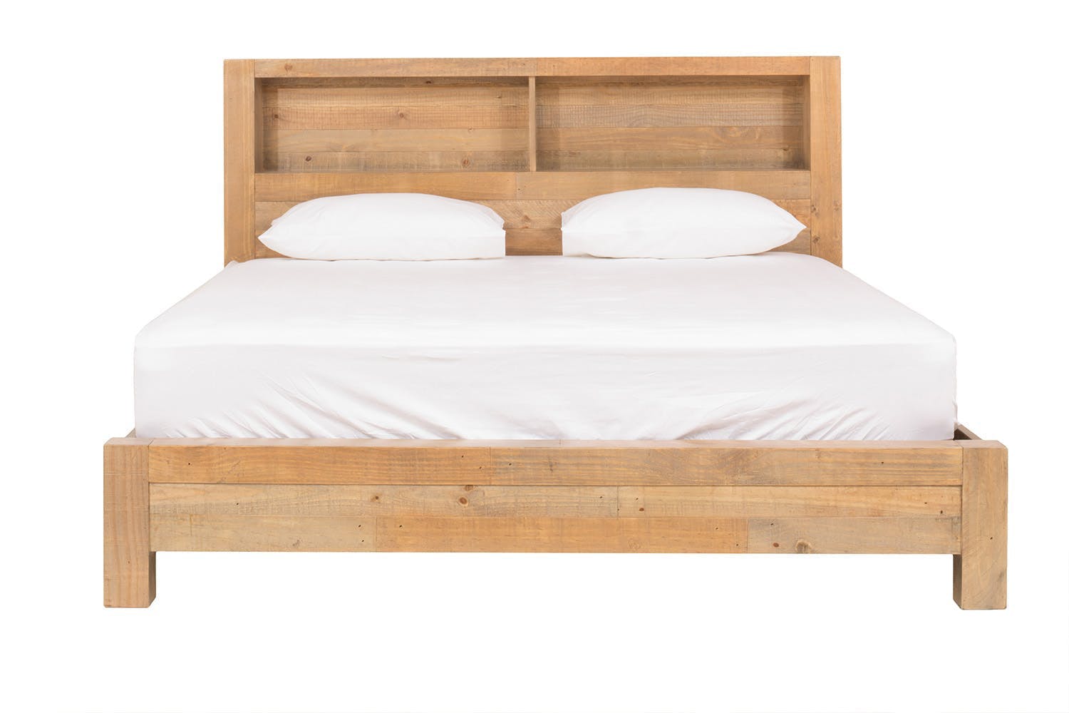 Coolmore Storage Headboard Bed Frame King 5ft Natural Harvey