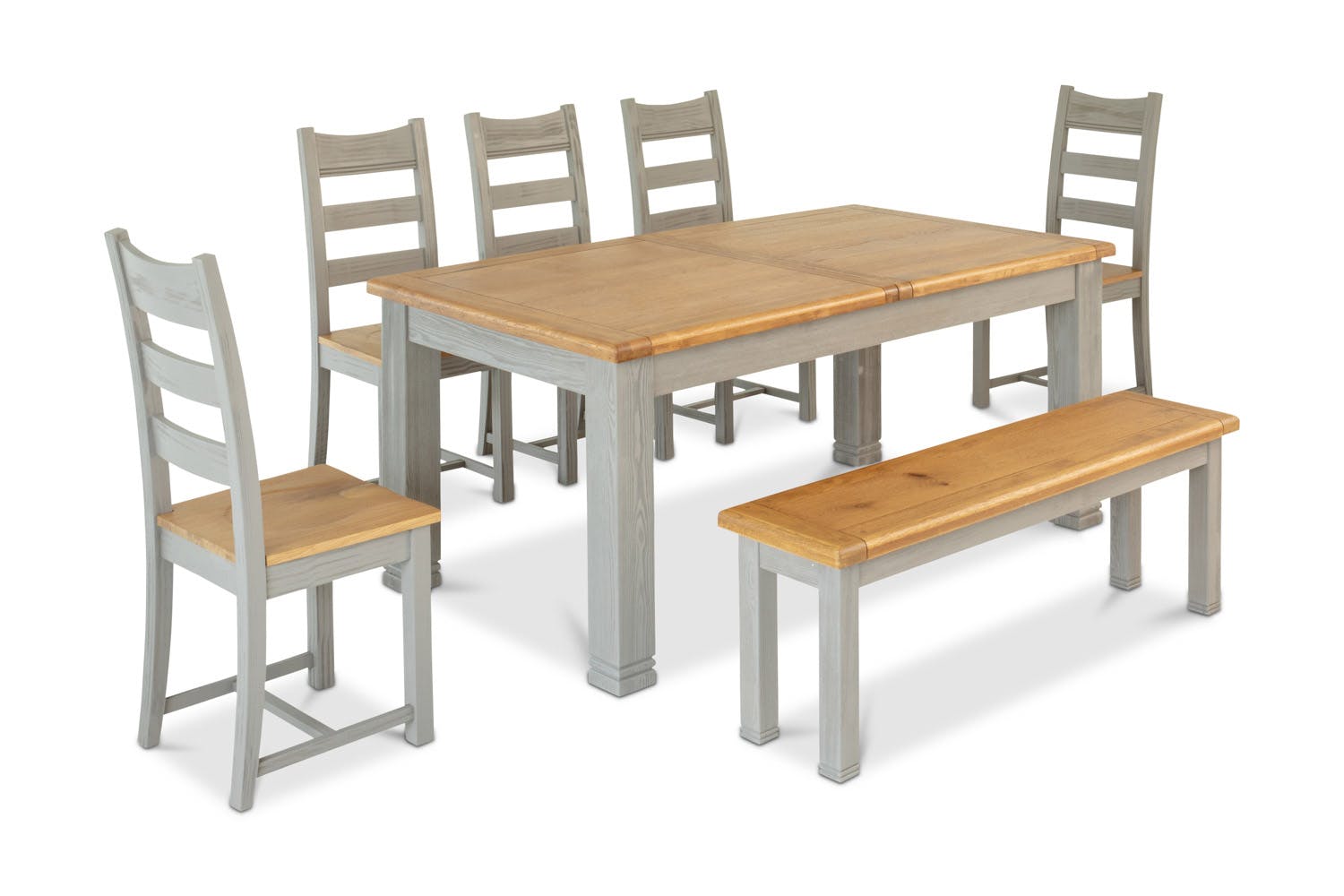 Dawn Dining Set with Bench 7 Piece Grey Harvey Norman Northern