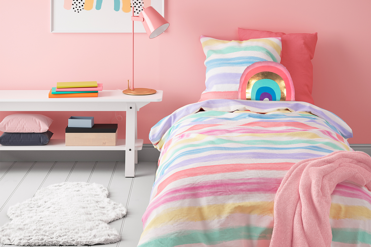 pink rainbow duvet cover