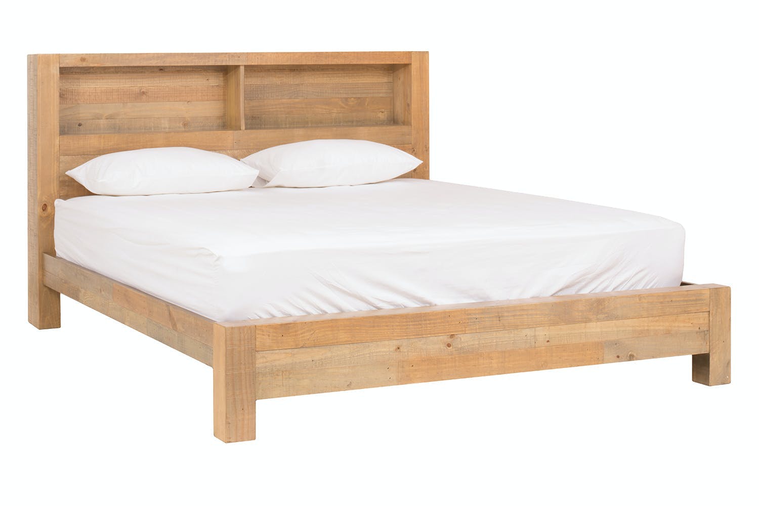 Coolmore Storage Headboard Bed Frame King 5ft Natural Harvey