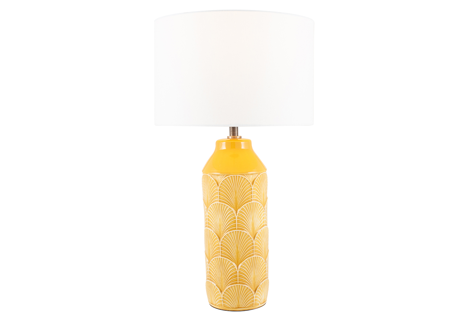 grey and mustard table lamp