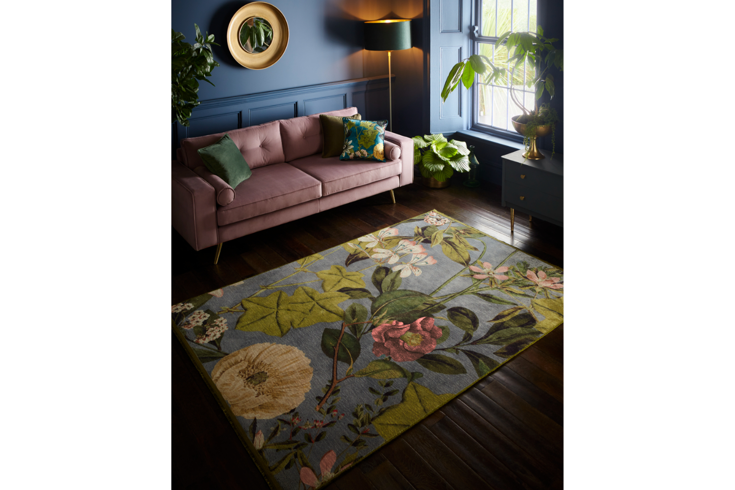 Clarke & Clarke Passiflora Rug Mineral Blush 200 x 290 cm Harvey