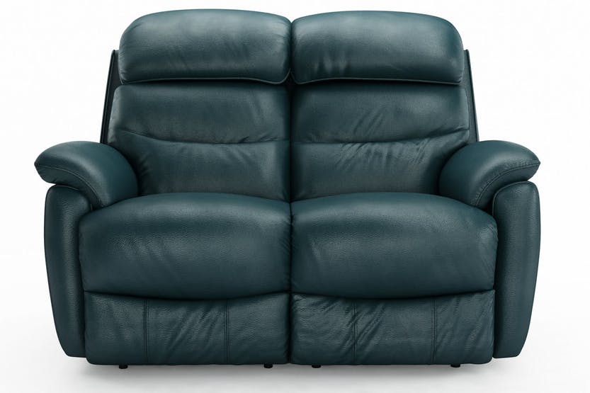 real leather 2 seater recliner sofa