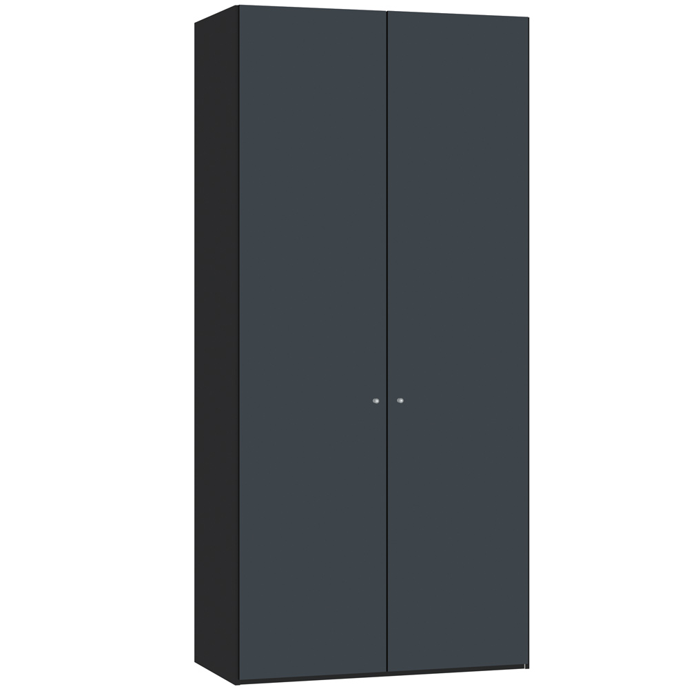 Laura Hinged 2 Door Wardrobe 102cm Antracite Glass Matt Harvey