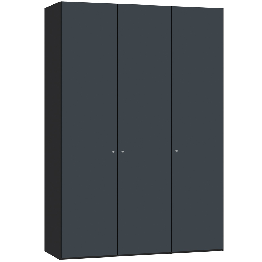 Laura Hinged 3 Door Wardrobe 152cm Antracite Glass Matt Harvey
