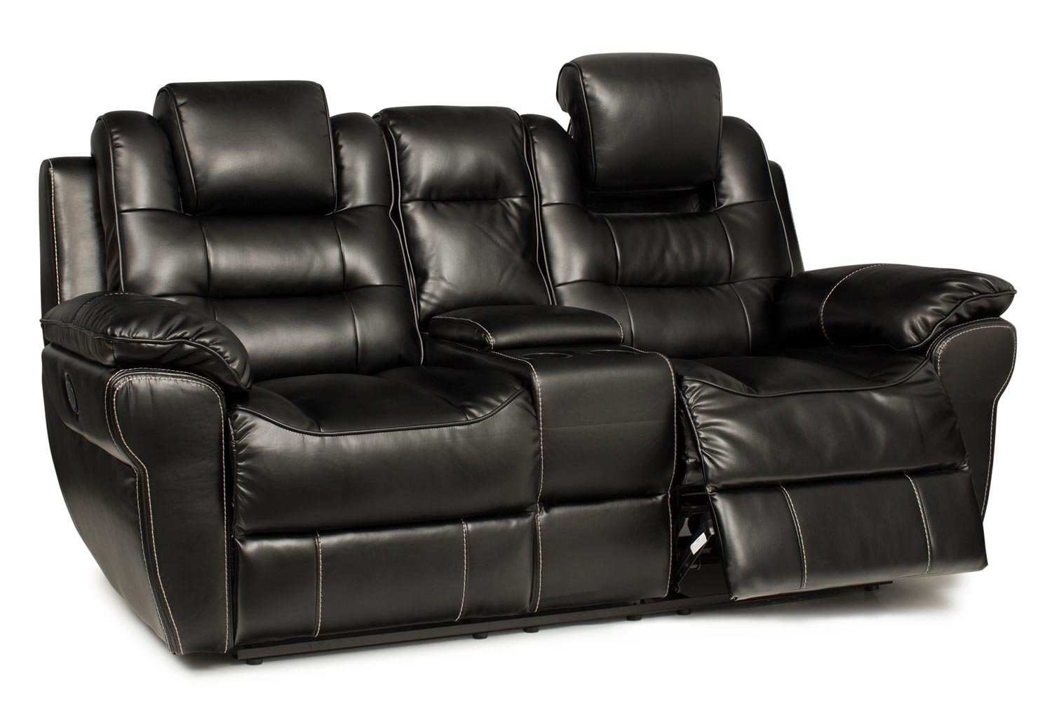 Baxter 2 Seater Electric Recliner with Console Black Harvey Norman