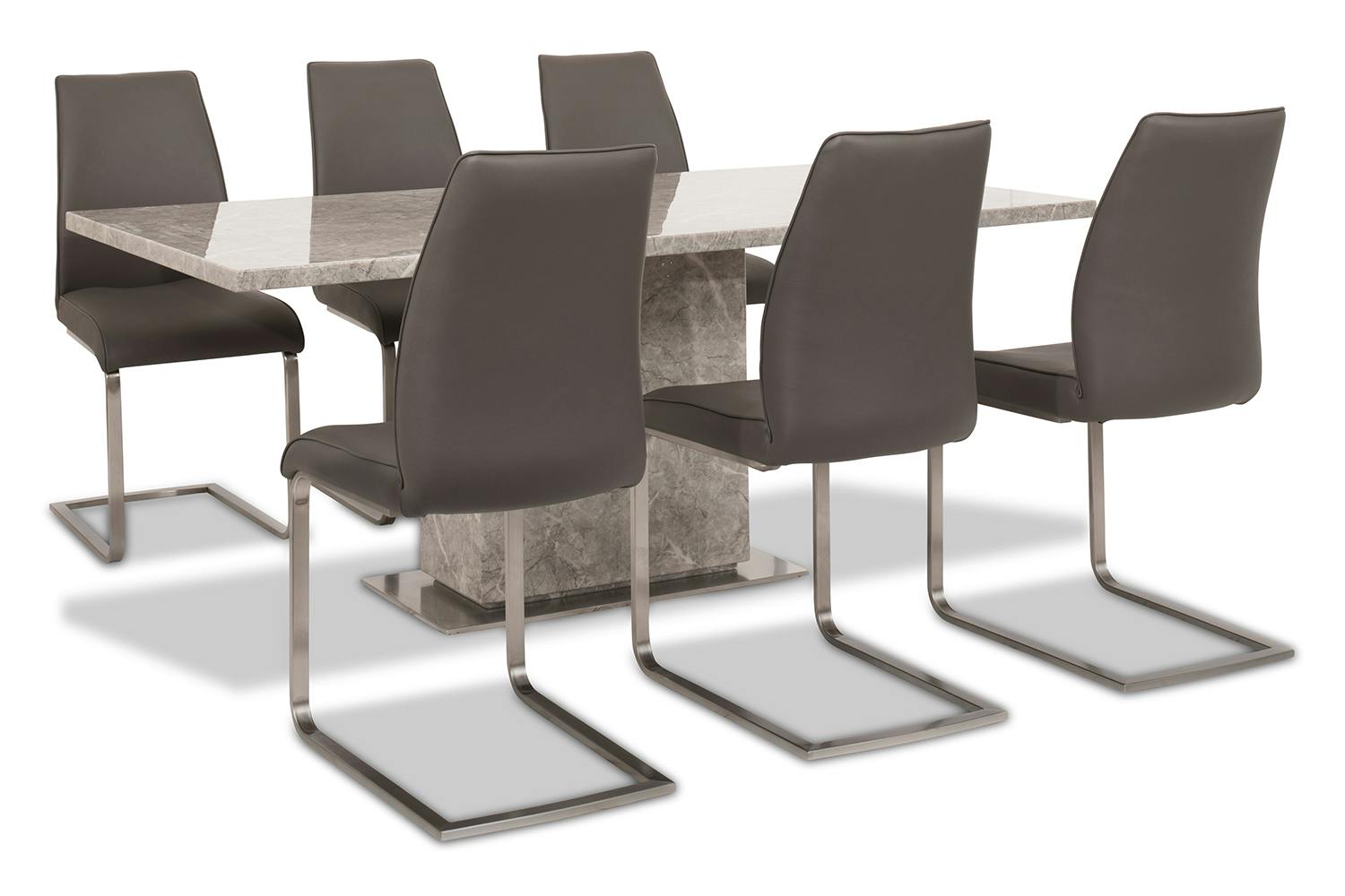 Arya 7 Piece Dining Set | Austin Dining Chairs | Grey | Harvey Norman