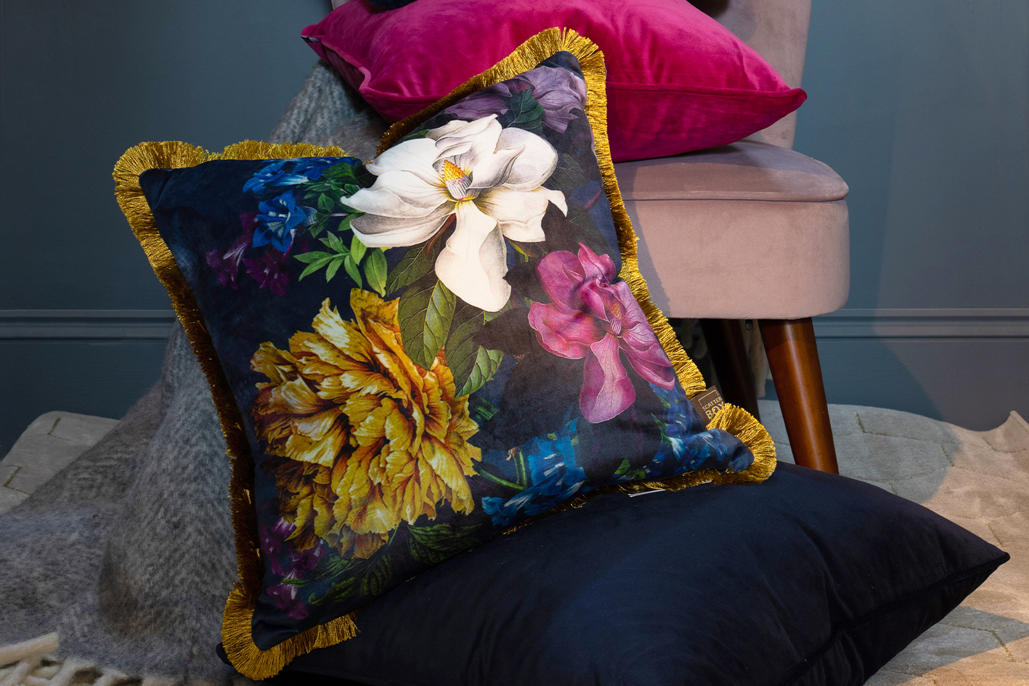 Magnolia Cushion Navy 45 x 45 cm Harvey Norman Northern Ireland