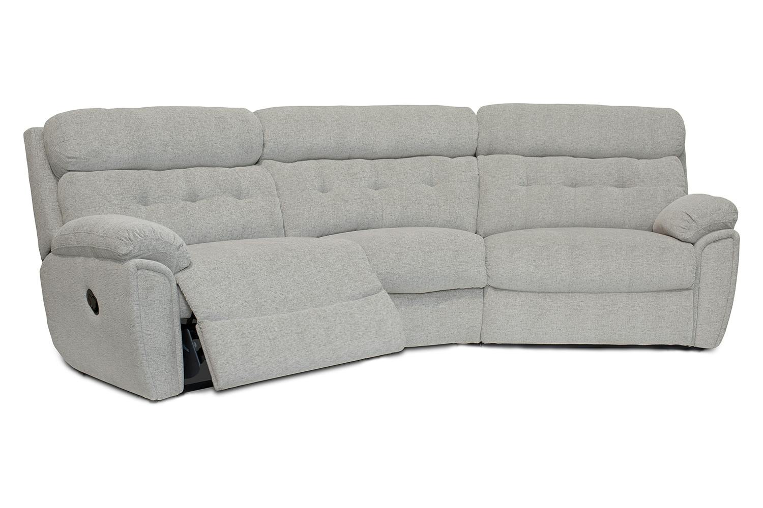 Kayla 4 Seater Large Curved Corner Sofa Electric Recliner