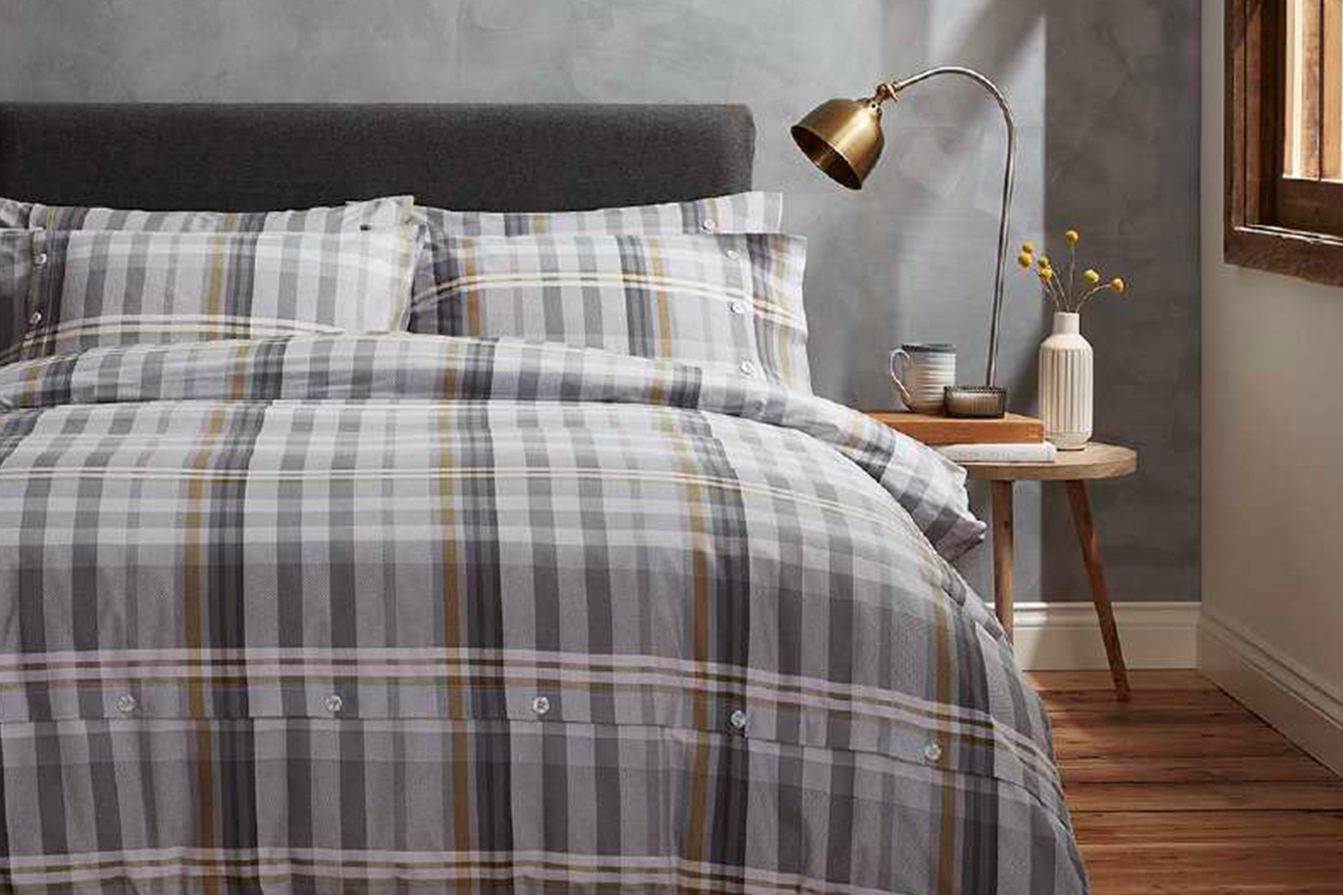 Catherine Lansfield Campbell Brushed Cotton Quilt Set King