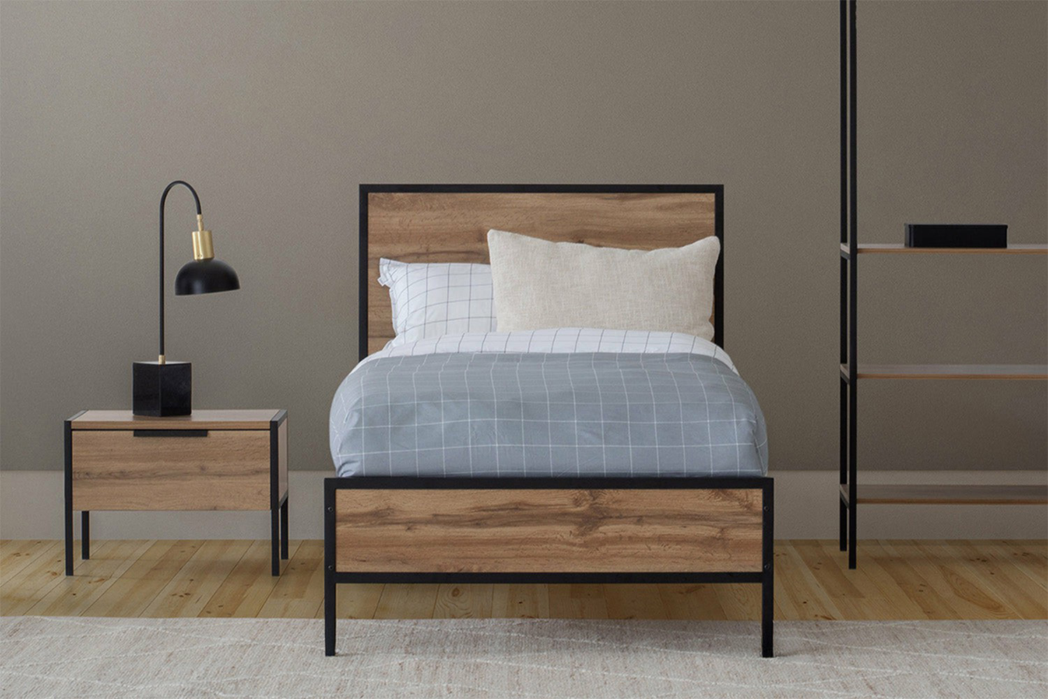 Zion Bed Frame | Single | 3ft | Oak Effect