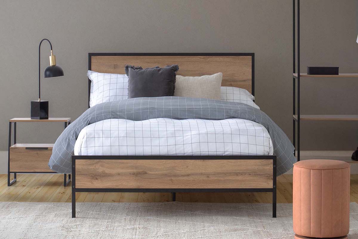 Zion Bed Frame | Small Double | 4ft | Oak Effect