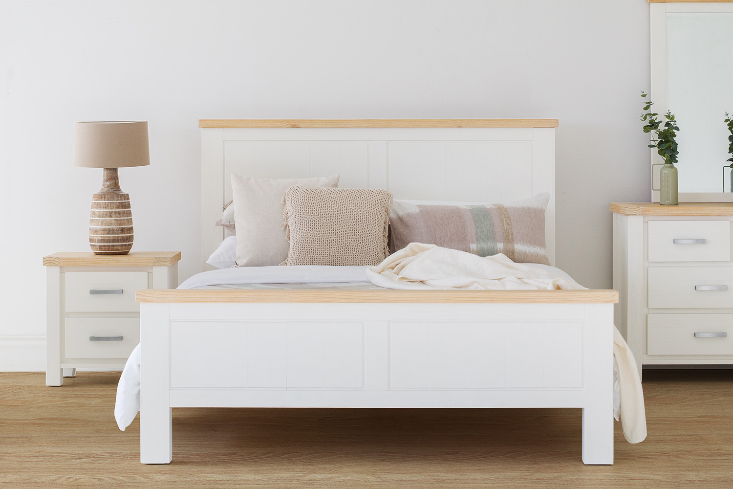 Cotswold Bed Frame | Super King | 6ft | White/Natural
