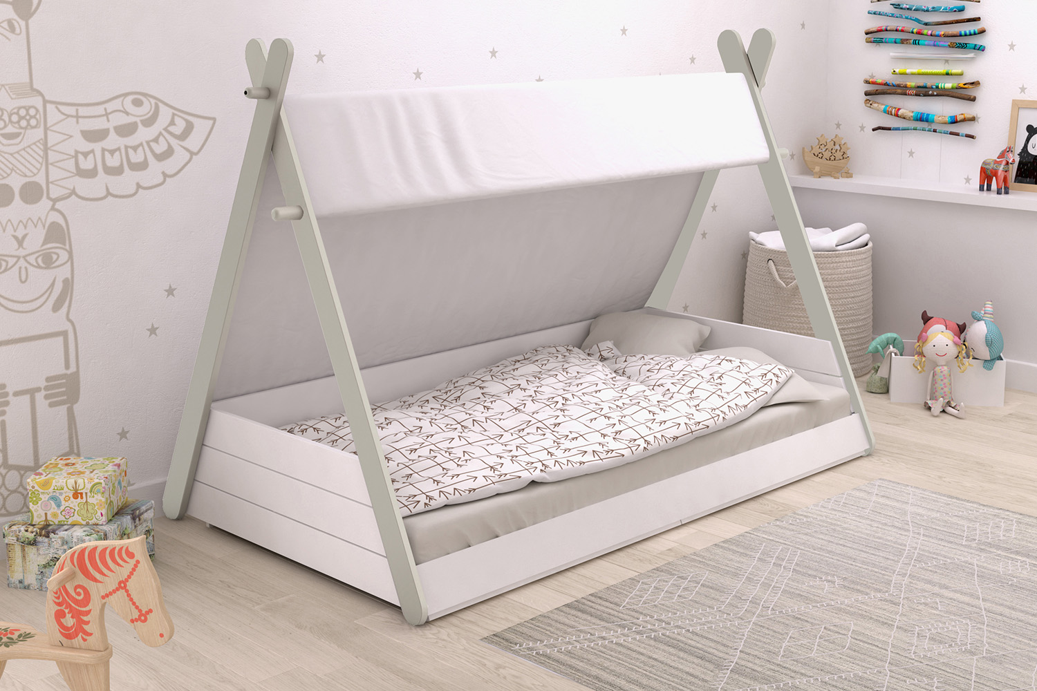 Totem Single Bed | 3ft | White