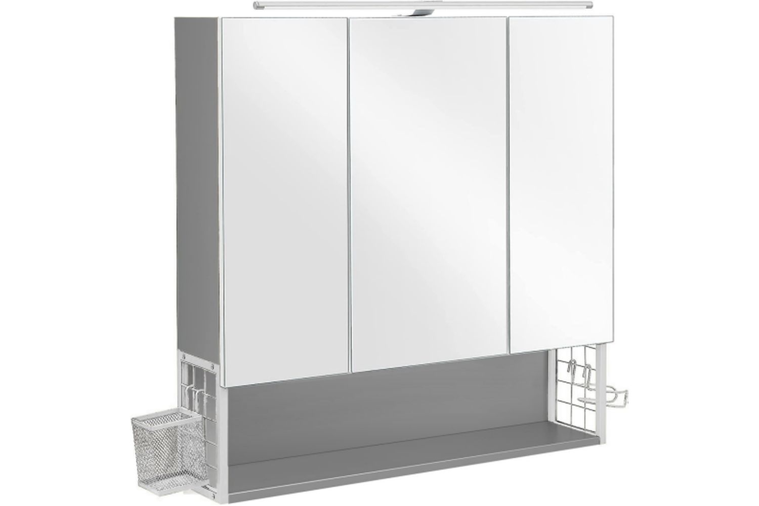 Vasagle Bbk126g01 Stylish Mirror Cabinet With Led Lamp And Practical Storage Features