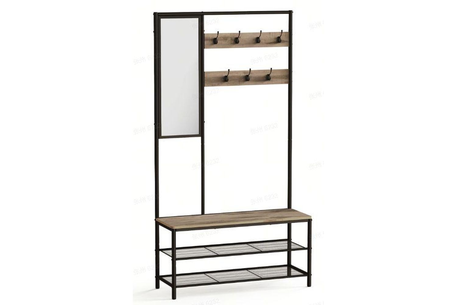 Vasagle Hsr415k01 Hall Tree Coat, Hat And Shoe Rack - Versatile Storage And Organisation Welded For Diy Projects