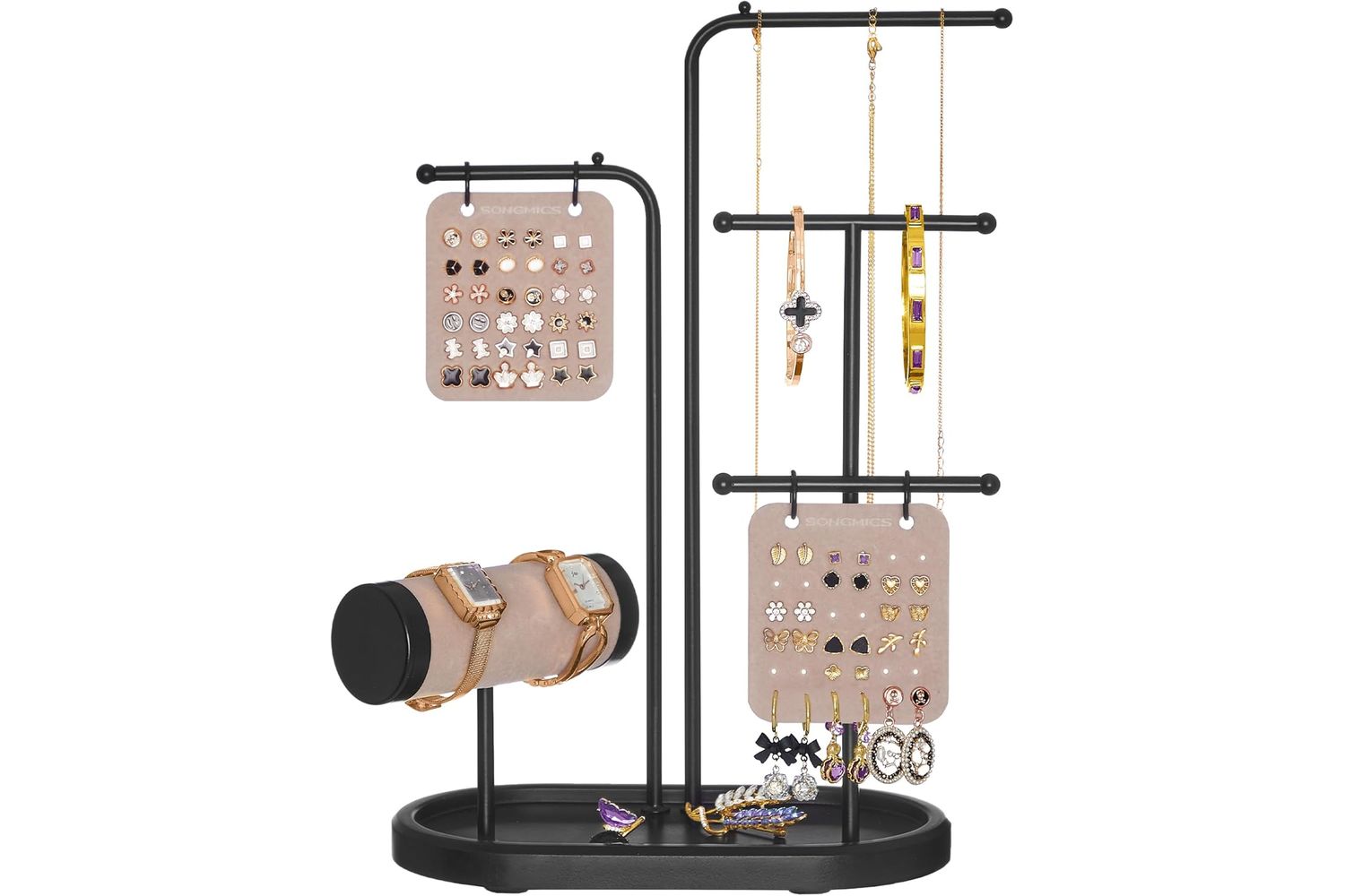 Songmics Jjs025b01 Adjustable Height Jewelry Stand - High-quality Metal And Pp Plastic Watch And Jewelry Organizer