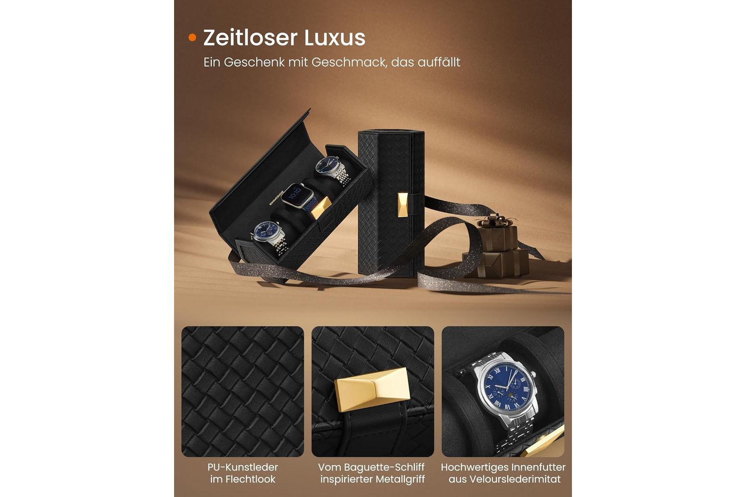 Songmics Home Jwb027b01 Elegant Watch Roll For Organized Storage