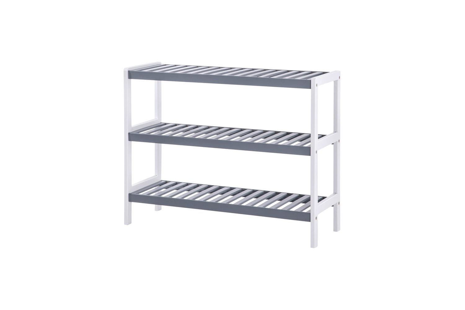 Songmics Lbs03wg High-quality White Metal Shoe Rack With Pp Plastic Trays