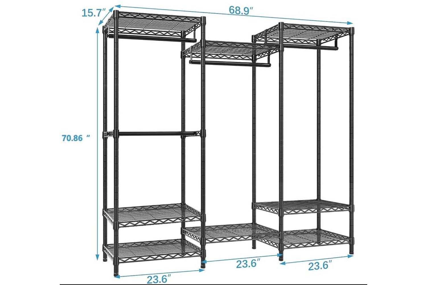 Songmics Lgr423w01 Premium Quality Metal And Plastic Adjustable Height Wardrobe - Durable And Convenient Bathroom Storage And Organisational Solution