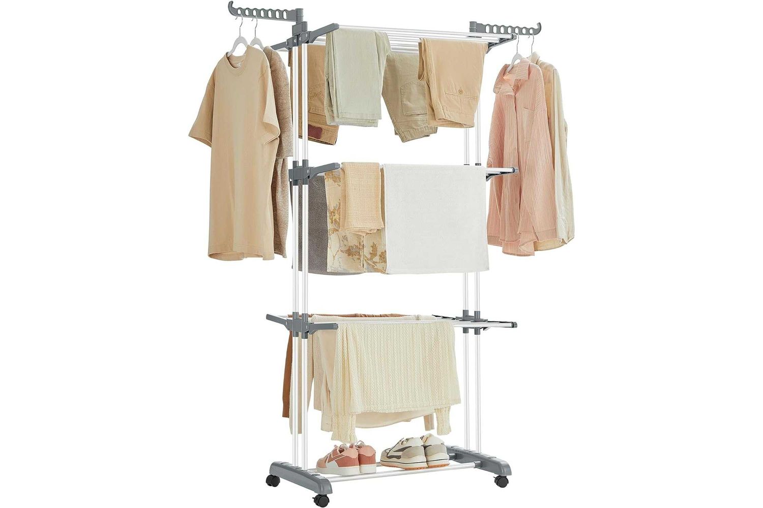 Songmics High-quality Clothes Drying Rack, Rust-resistant, Adjustable And Easy To Assemble - Llr701w01v1