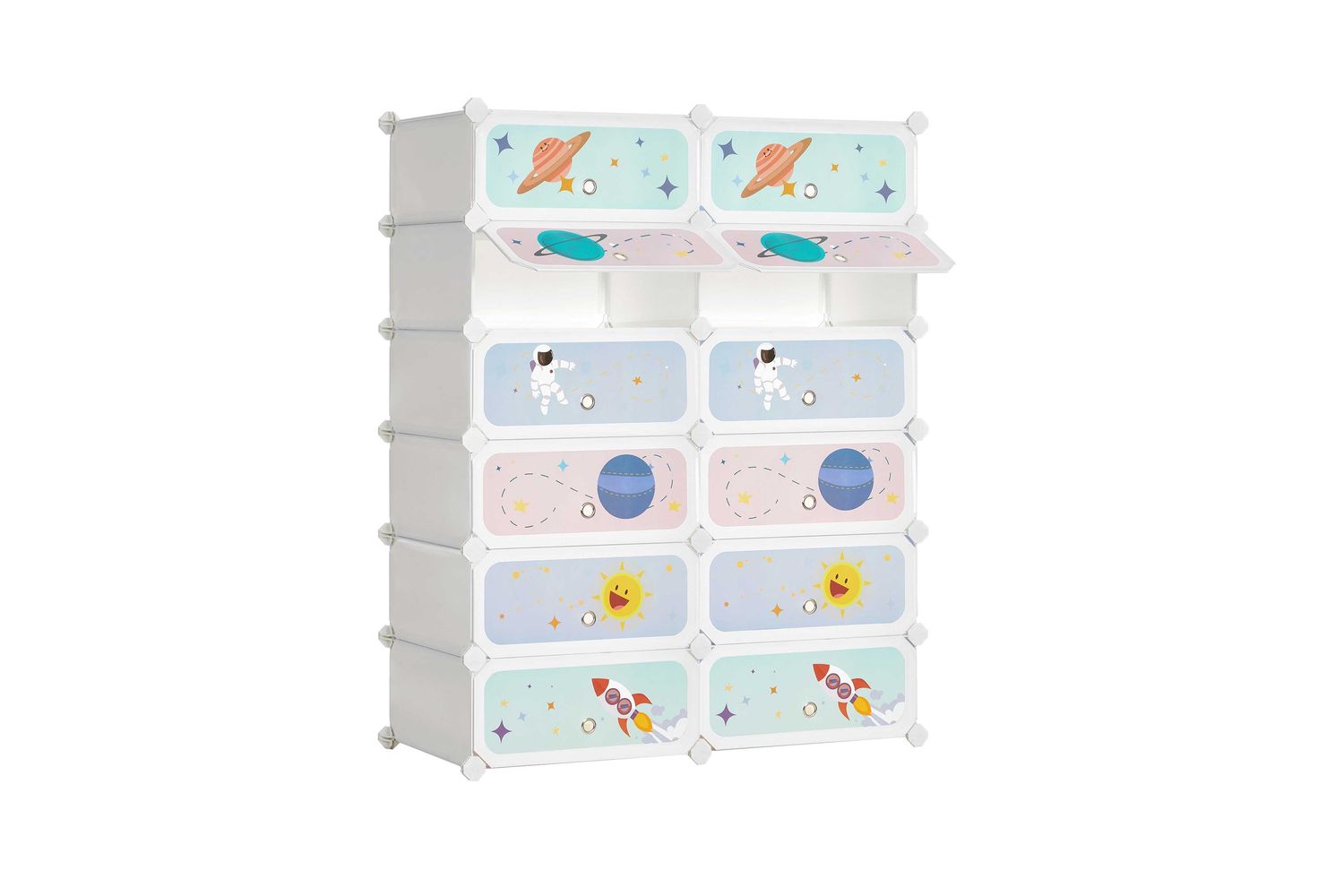 Songmics Lpc907w01 Storage Box, High-quality Rust-resistant Diy Metal Storage Container, Adjustable White Household Storage Organizer
