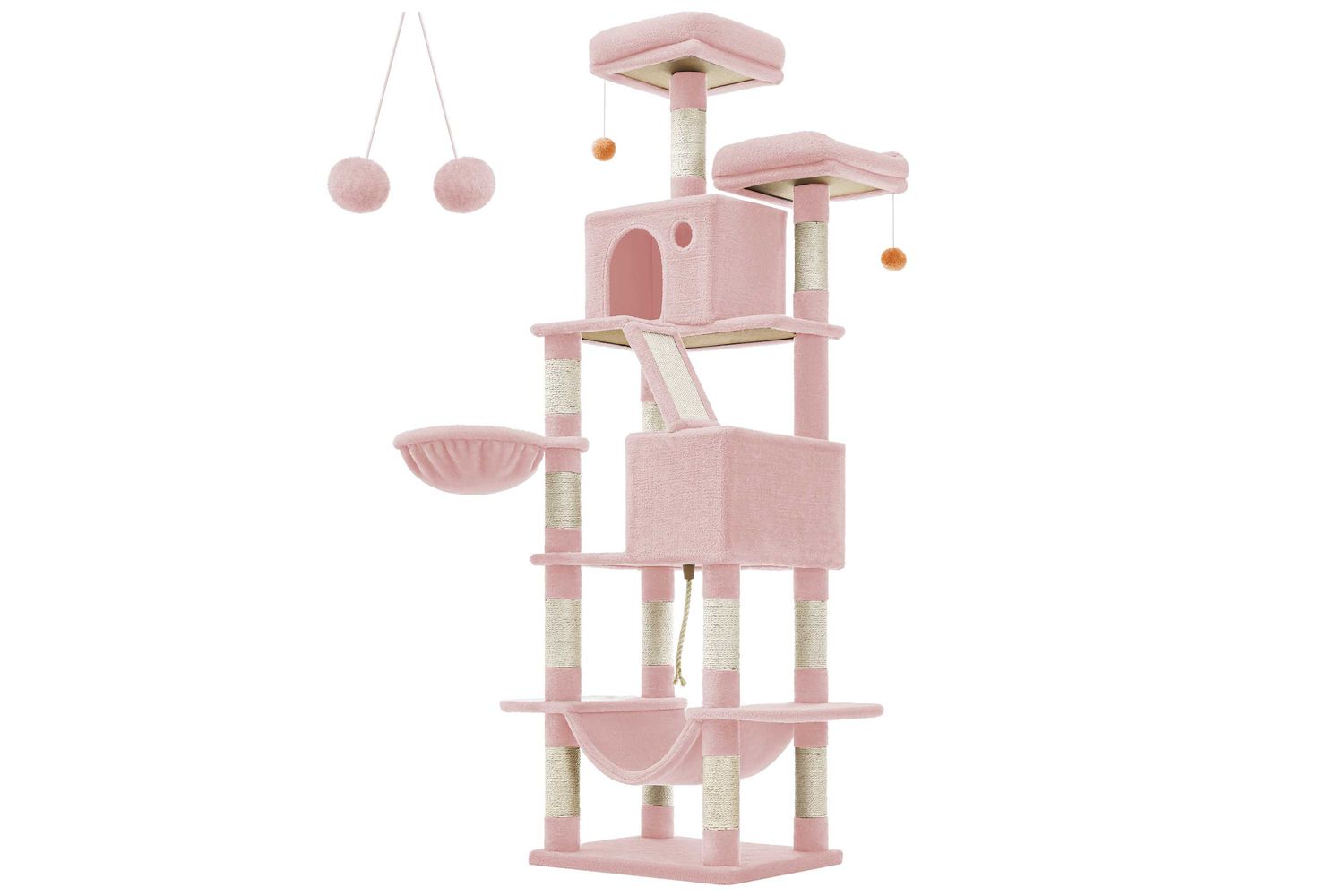 Feandrea Cat Tree, Pct190p01, Superior Quality, Multi-level Scatching Posts With Plush Cave, Ideal For Pets, Grey