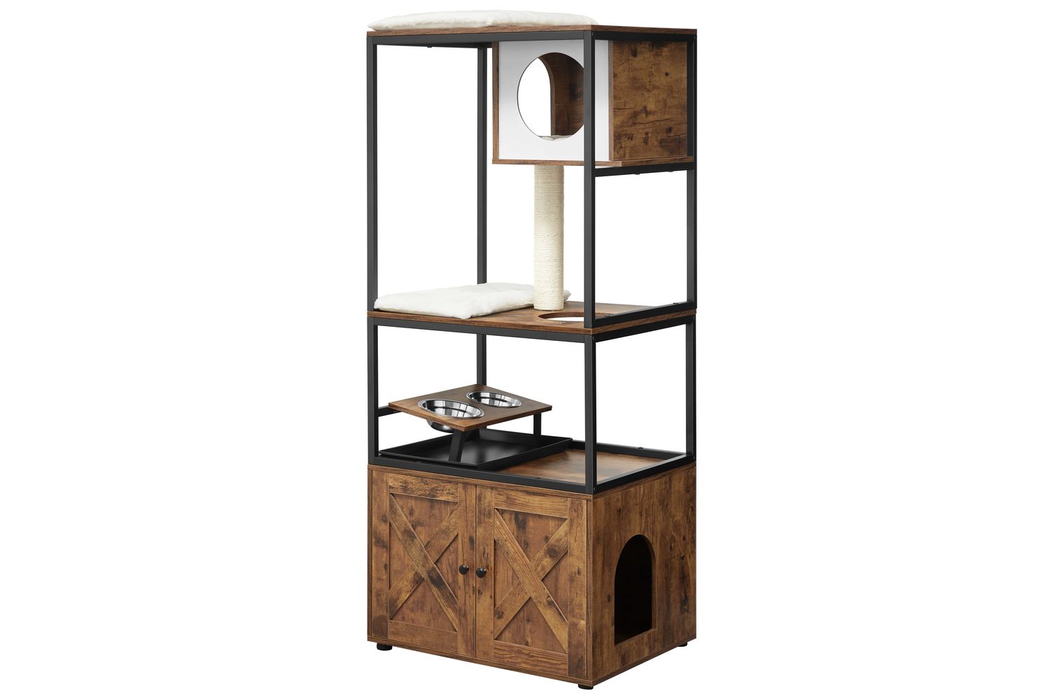 Feandrea Pct312x01 Plush-covered Cat Tree With Flying Balls - Ultimate Pet Play Offer For Cats