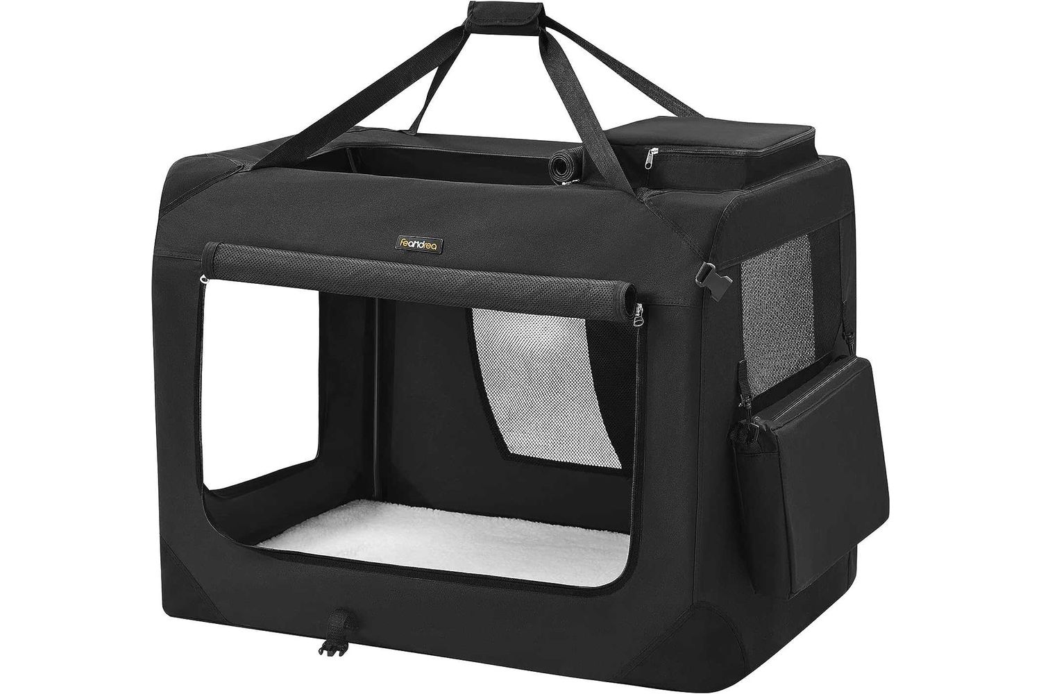 Feandrea Pdc12h - Vintage Brown Durable Pet Carrier With Sisal Scratching Post - Cat Travel Essential