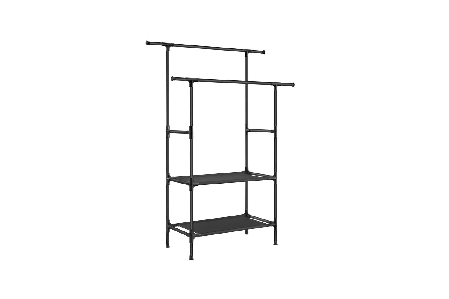 Songmics Clothes Rack With Double Shelf--diy Closet Organizer,black