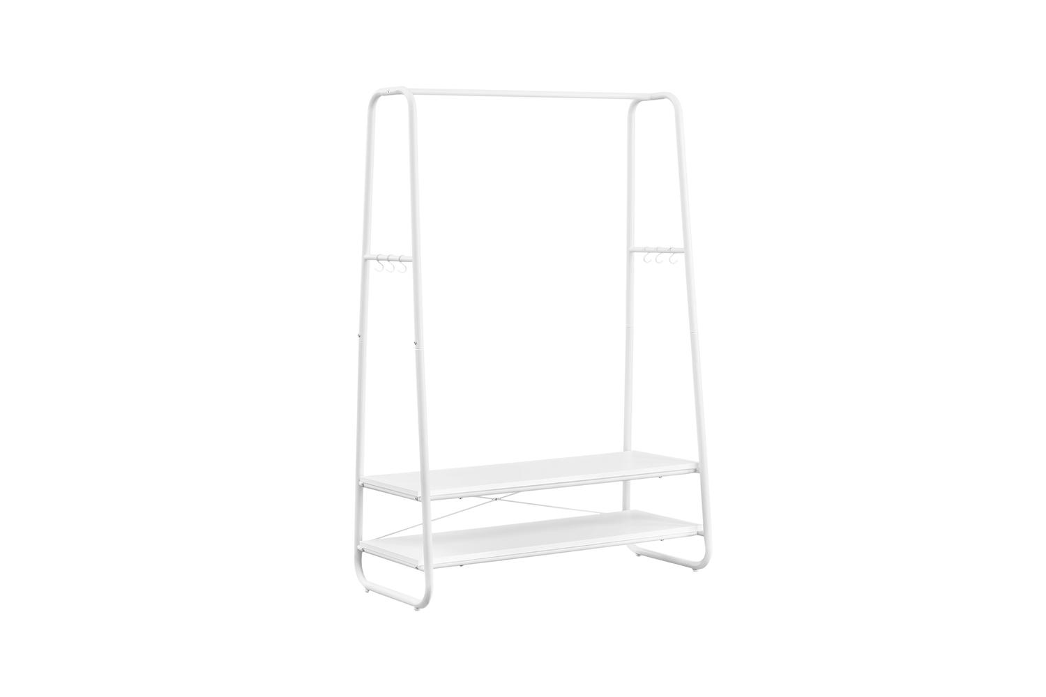 Vasagle Rgr112w02 Garment Rack, Multipurpose Clothes Rail With Shelves And Hooks, Durable And Stable For Storage Organisation