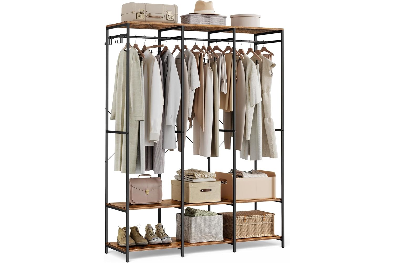 Songmics Rgr005b01 Large Capacity Wardrobe Storage And Hanging Solution