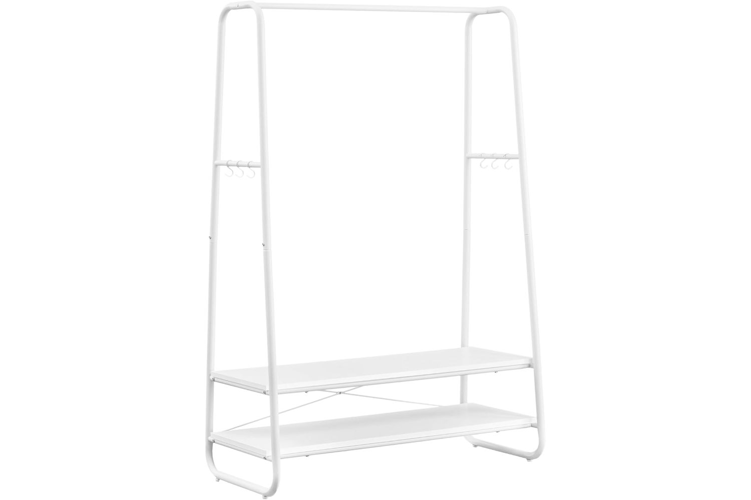 Vasagle Rgr112w02 Garment Rack, Multipurpose Clothes Rail With Shelves And Hooks, Durable And Stable For Storage Organisation