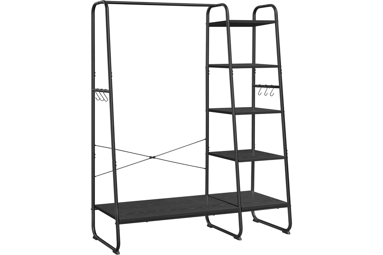 Vasagle Rgr116b02 - Premium Clothes Rack With Storage Shelves, Shoe Shelf And Hooks