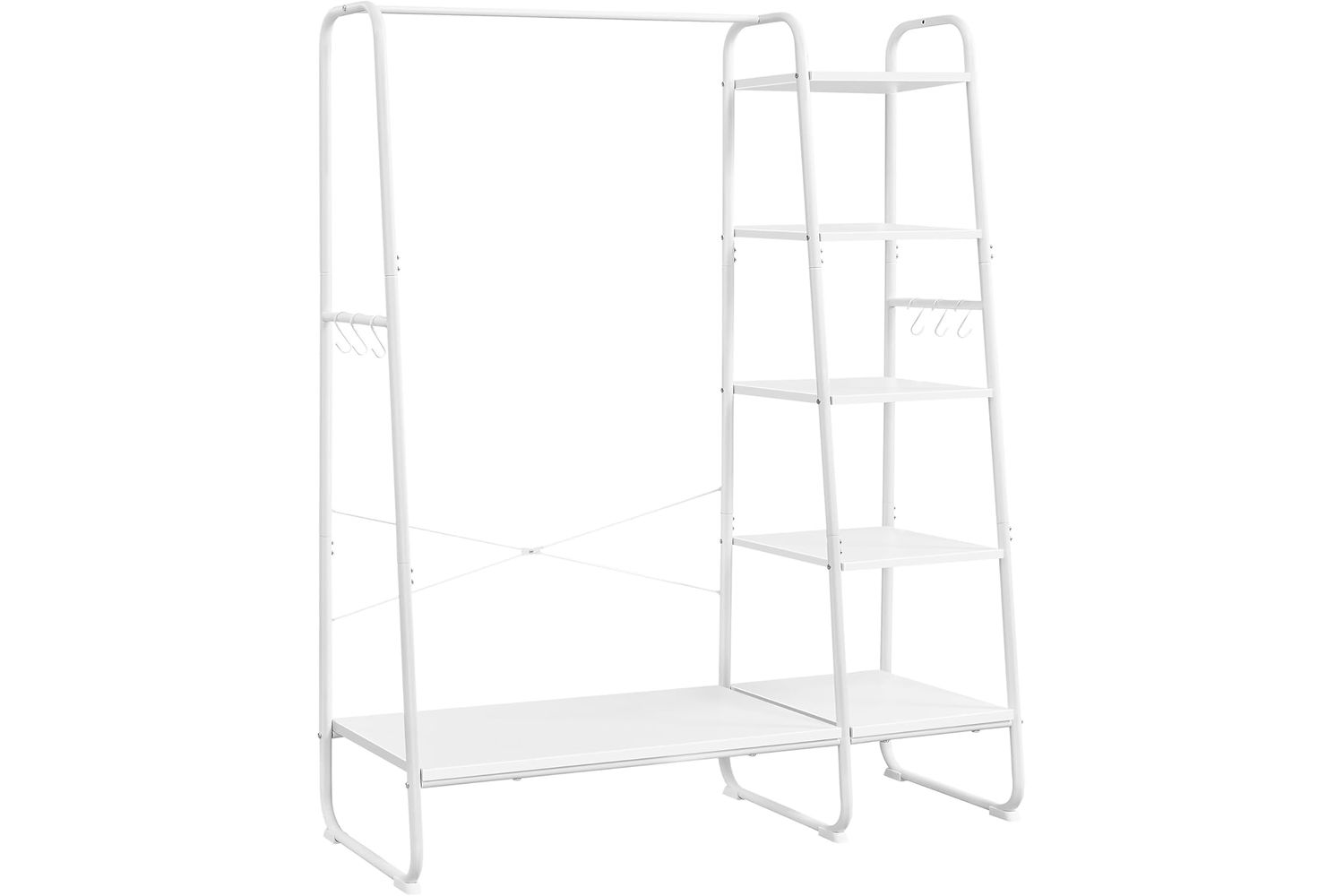 Vasagle Rgr116w02 Versatile Garment Racks - Multipurpose Clothes Rail With Storage Shelves And Shoe Shelf
