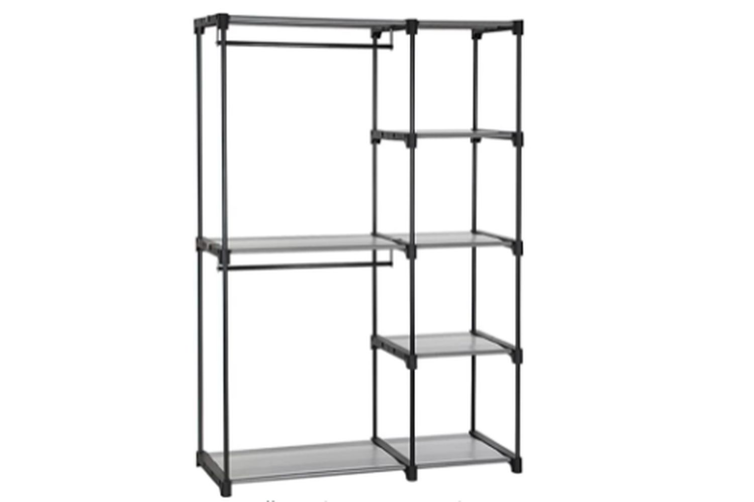 Songmics Freestanding Wardrobe Ryg024g02 - Durable Metal Storage Hooks And Racks With Ample Space