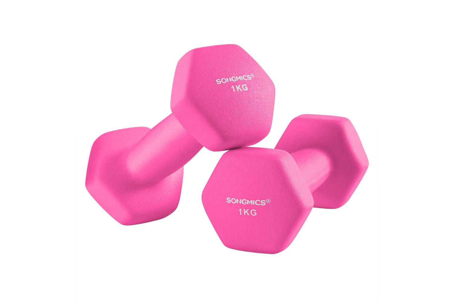 Songmics Syl902p01 Pink Dumbbells, 2 X 1kg. Free Weights For Strength And Endurance Training