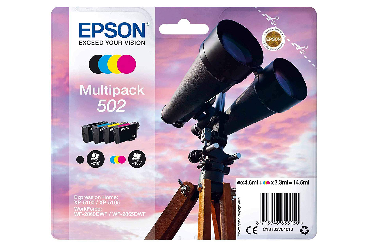 Epson 502 Binoculars Ink Cartridge | Multipack | 4 Colours
