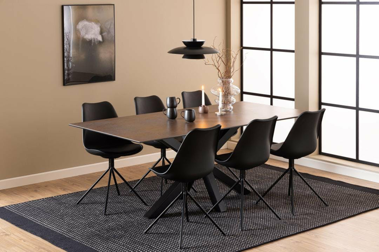 Harlie Rectangular Dining Table | 200 cm | Rust Brown