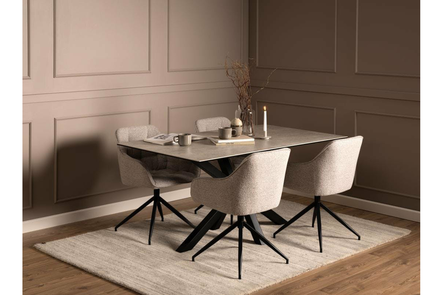 Harlie Rectangular Dining Table | 160 cm | Grey