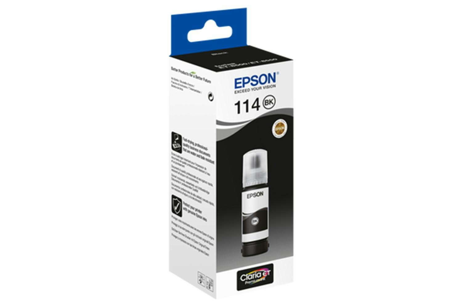 Epson T07A1 114 Eco Tank Pigment Ink Bottle | 70ml | Black